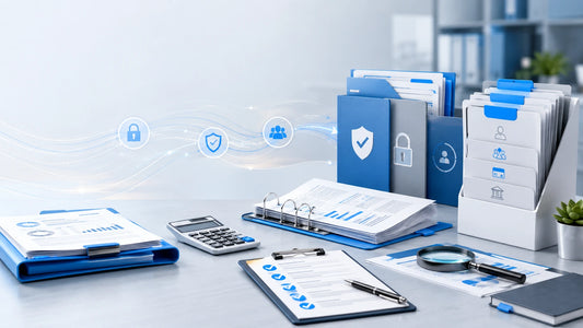Finance data protection training workspace with financial records, governance controls and incident-response documents