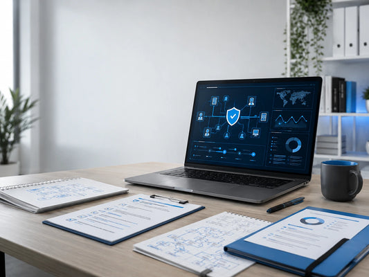 Ethical hacking training workspace with network analysis, vulnerability assessment and professional security reporting
