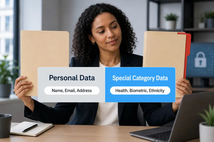 Personal data vs special category data explained for UK organisations with folders and compliance labels