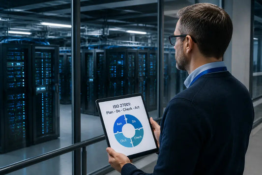 ISO/IEC 27001 explained for UK IT managers with information security framework review in a data centre