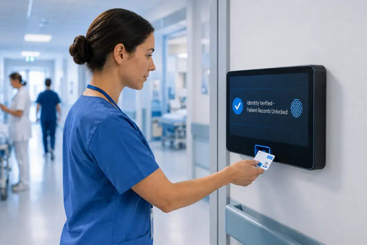 Cybersecurity for healthcare workers using secure identity verification to access patient records in a hospital