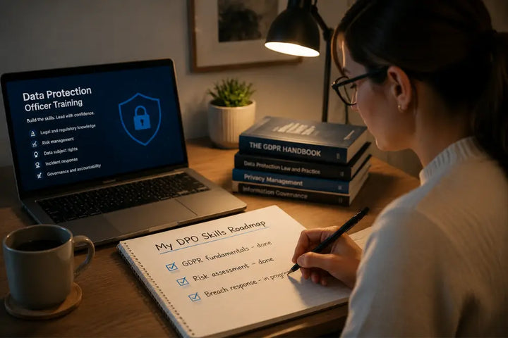 DPO training in the UK with data protection professional developing GDPR, risk management and compliance skills
