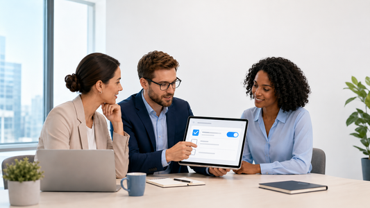 UK business team reviewing valid GDPR consent options on a digital data protection form